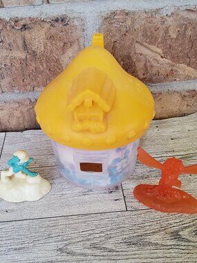 2017 McDonald's Happy Meal Toy Smurfs Lost Village Yellow Mushroom House, Clumsy